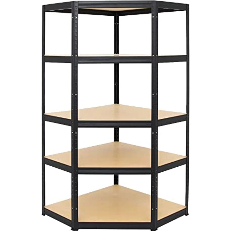 Proregal Eckregal Mega Deal + 2x Schwerlastregal Slim Elephant S, 5 Böden, Traglast 250 kg pro Boden, pulverbeschichtet, Steckmontage, H180 x B90 x T45 cm – Bild 5