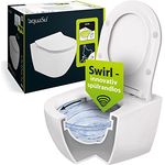 'aquaSu® Wand-WC Spülrandlos 2.0 | innovative Swirl Spültechnik | Spritzfrei & leise | Umweltfreundlich | Wasserzulauf seitlich | WC-Set Tondo | WC-Sitz mit Absenkautomatik | Duroplast Weiß | 04997 9