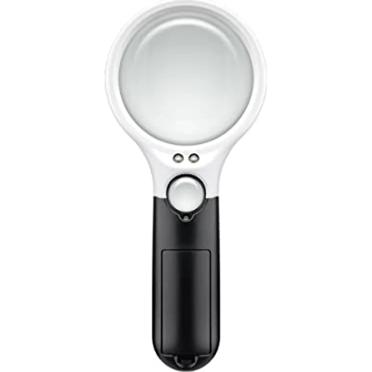 Goobay 41255 Beleuchtete Leselupe - Leichte Handleselupe mit LED Licht - Hohe Klarheit - Verzerrungsfreie Lupe mit 2x und 12x Vergrößerung - Vergrößerungsglas – Bild 4