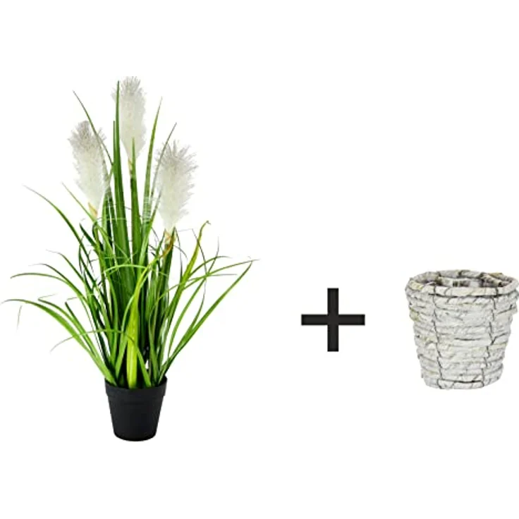 Künstliches Pampas Gras im Topf Feder Ufergras Seidenblume Grasbusch Dekogras Gras Gräser Kunstpflanze Pflanze Solitärgras Ziergras Dekopflanze Pampasgras Blume Kunstgras Grünpflanze Zimmerpflanze – Bild 2