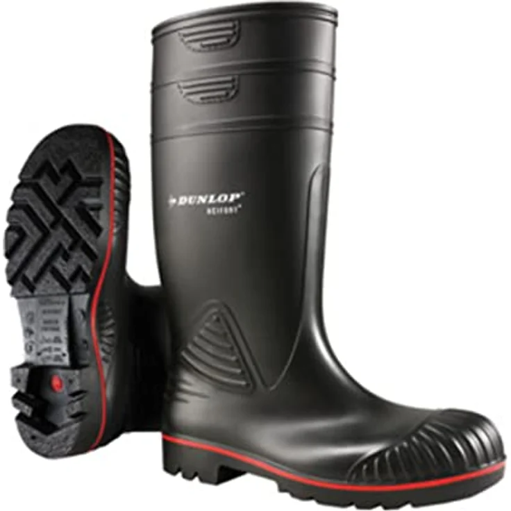 Dunlop Acifort Heavy Duty S5 Sicherheitsstiefel, schwarz, Gr. 39 mit Stahlkappe und rutschfester SRA-Sohle – Bild 1