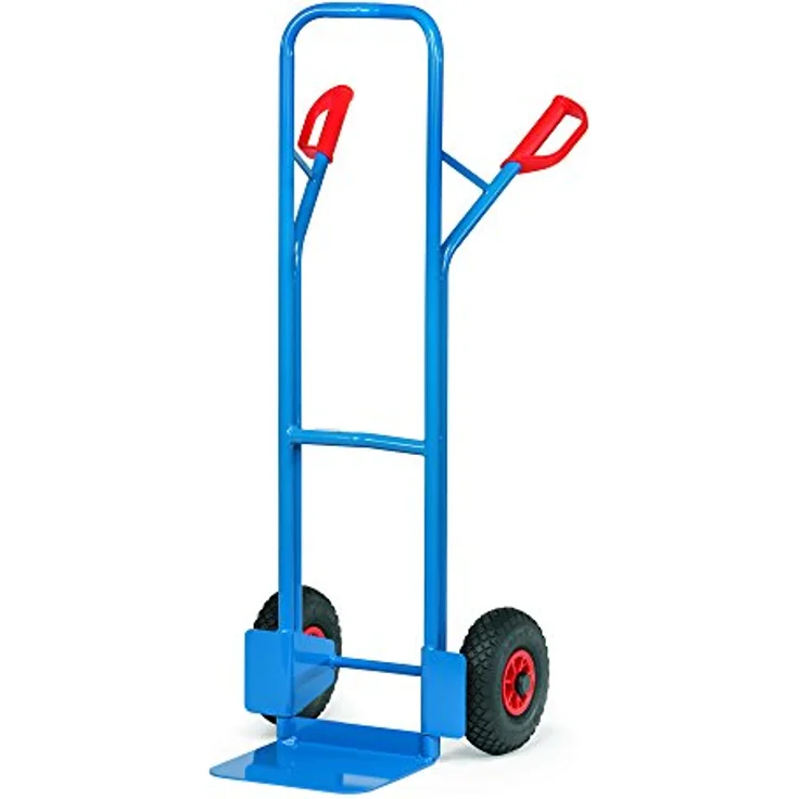 FETRA Sackkarre Stapelkarre B1325L, pulverbeschichtet in Blau RAL 5007, mit Sicherheitsgriffen und austauschbarer Stahlblechschaufel – Bild 2