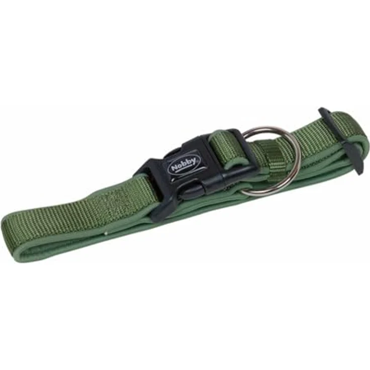 Nobby Halsband Classic Preno waldgrün, Hundehalsband aus Nylon mit Neoprenfütterung – Bild 2
