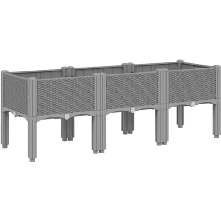 vidaXL Pflanzkasten mit Beinen Hellgrau 120x40x42 cm PP – Bild 1