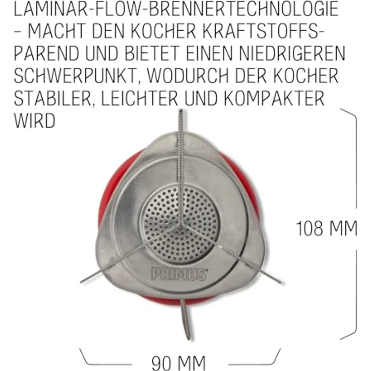 Primus Essential Trail Stove, Gaskocher mit Laminar Flow Brennertechnologie für 1-2 Personen, kompakt und standfest – Bild 5