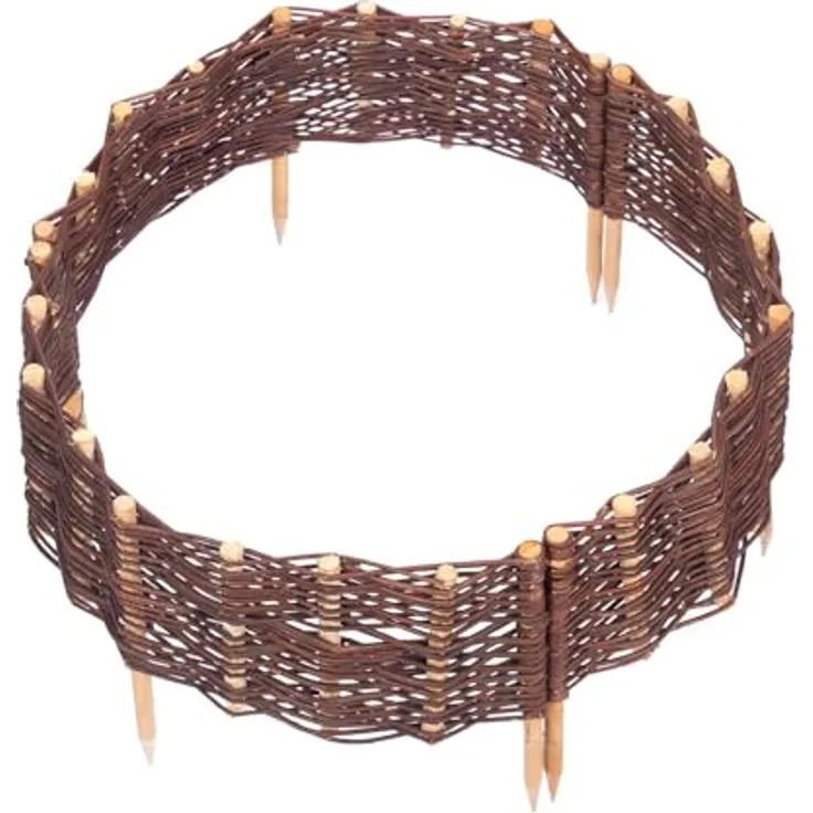 BooGardi Beetbegrenzung aus Weide · in vielen Größen · 20 cm x Ø 70 cm 1x Kreis · Garten Steckzaun zur Beetumrandung · Rasenkante aus Weidengeflecht