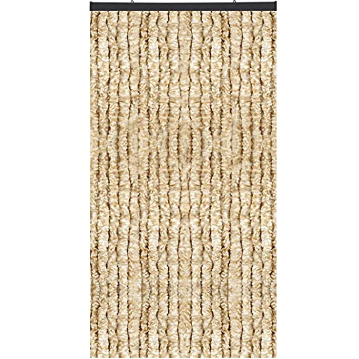 Flauschvorhang in Sondergröße - Türvorhang Breite: 100cm - Länge: 275cm, Beige Meliert
