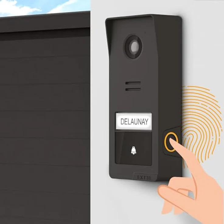 Extel Wave 3, drahtlose Video-Türsprechanlage mit Monitor in Anthrazit und Schwarz, QR-Code Zugang und App Steuerung – Bild 7