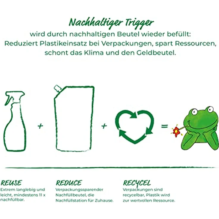 FROSCH Dusche & Bad Reiniger Citrus, 950ml Nachfüller, kraftvoll gegen Kalk, umweltfreundlich – Bild 4