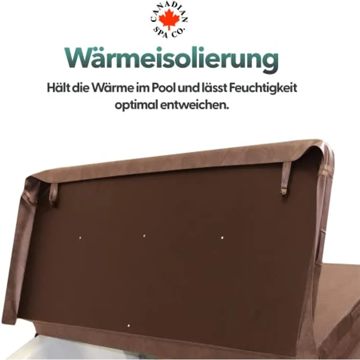 CANADIAN SPA CO. Poolabdeckung eckig, 218x218 cm, braun, Isolierabdeckung für Whirlpool, Abdeckung für Pool wasserdicht und UV-beständig – Bild 4