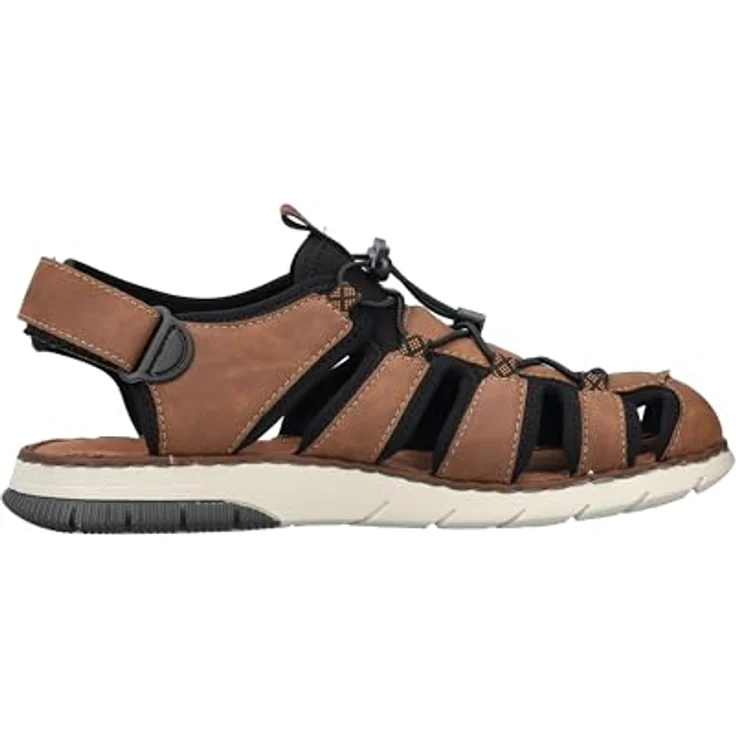 Rieker Sandale, Sommerschuh, Klettschuh, Freizeitsandale, geschlossener Zehenbereich, braun-schwarz – Bild 6