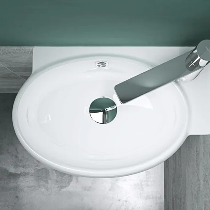 Mai & Mai Aufsatzwaschbecken Br001L aus Keramik weiß mit NANO, BTH: 42x28x15cm, rechteckige Form, für Gäste-Badezimmer geeignet - Preisvergleich – Bild 4