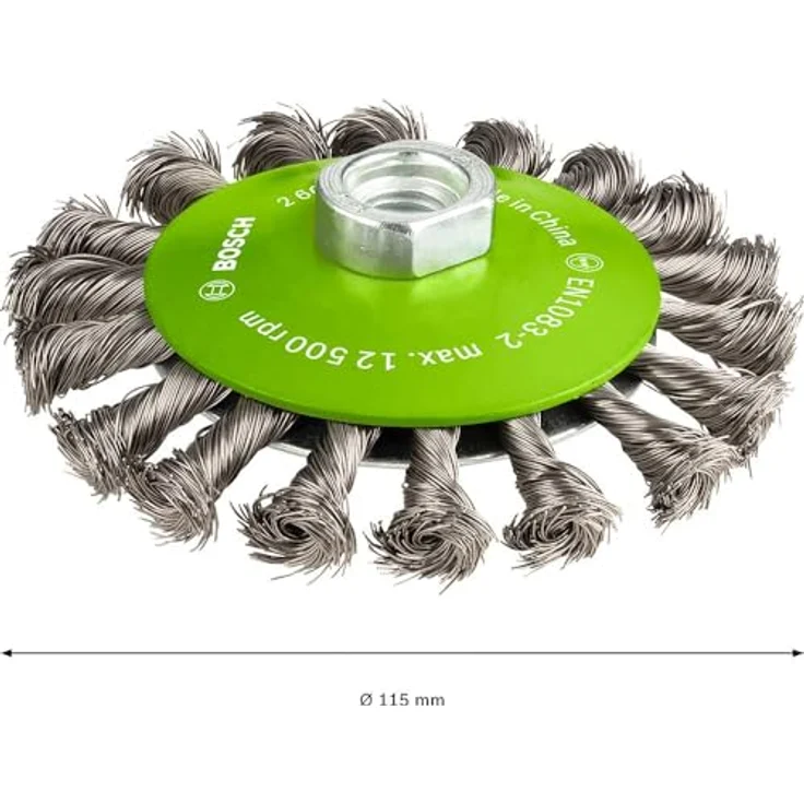 Bosch Professional Kegelbürste, gezopfter Draht, rostfrei, 0,35 mm, 115 mm, 12500 U-min, M 14, 2608622109 – Bild 10