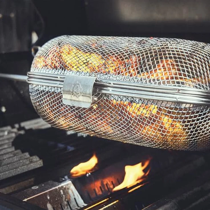 Burnhard Drehspieß Grillkorb Edelstahl – Bild 6