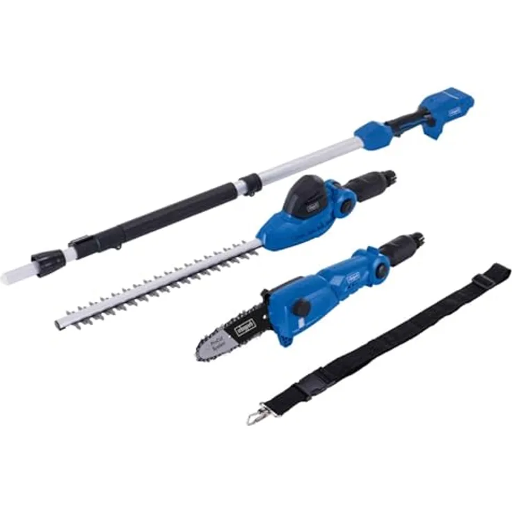 Scheppach 2in1 Akku-Multifunktionsgerät C-PHTS410-X 20V | Schnittlänge Heckenschere/Hochentaster: 410/180 mm | 20V-IXES-Serie | Schultergurt & Softgrip | Ohne Akku & Ladegerät