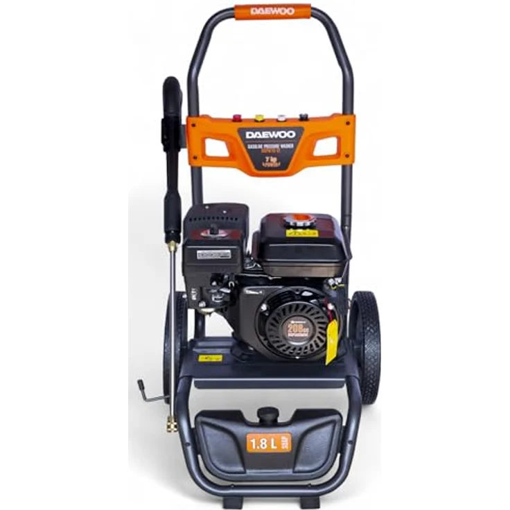 DeTec DAEWOO Benzin Hochdruckreiniger 207 bar, 7 PS mit Messing Pumpenkopf, 12 m Hochdruckschlauch, 4 Schnellwechseldüsen, ideal für Steinreinigung – Bild 3