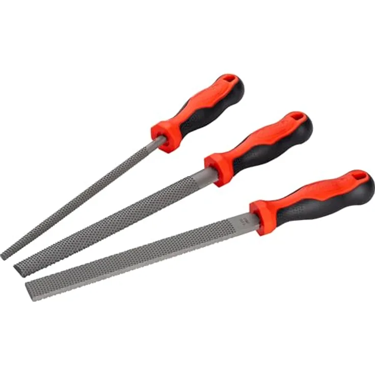 VIGOR Holzfeilen Satz, 3-tlg. mit ergonomischem Griff und mittlerer Zahnung (Hieb 2)