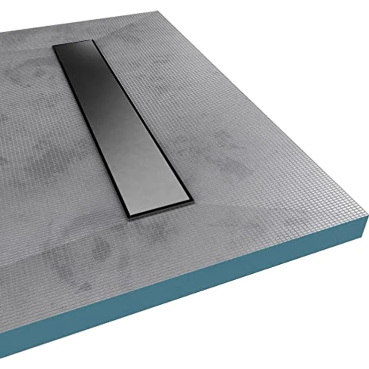 Aurlane Showerboard grau, befliesbares Duschelement mit integriertem Gefälle, 90 x 140 x 4 cm, wasserdichtes Polystyrol – Bild 2