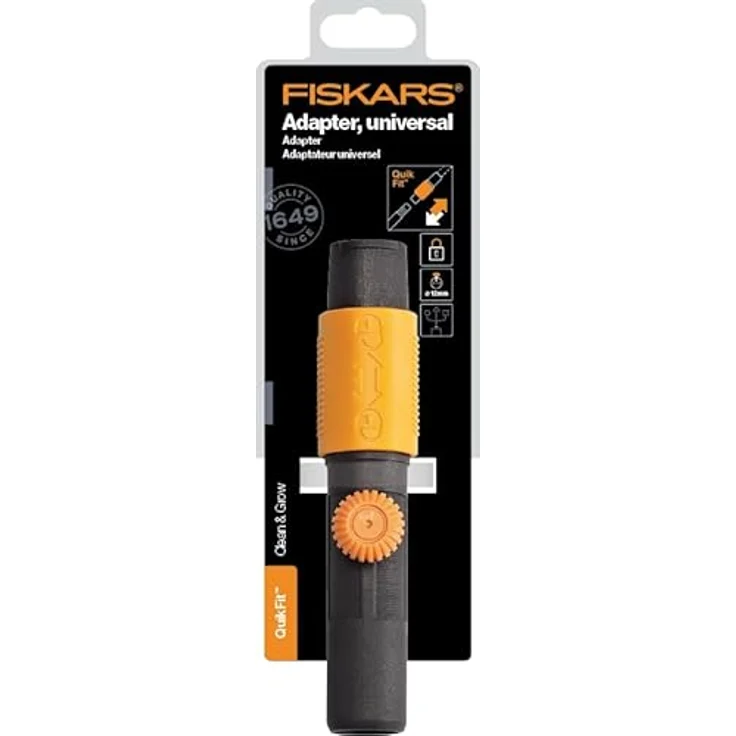 Original Fiskars Universaladapter für die Nutzung aller Gartenwerkzeugköpfe zur Kombination von einem QuikFit Stiel, Länge 17 cm, Kunststoff, Schwarz-Orange, QuikFit, 1000617 - Preisvergleich – Bild 5