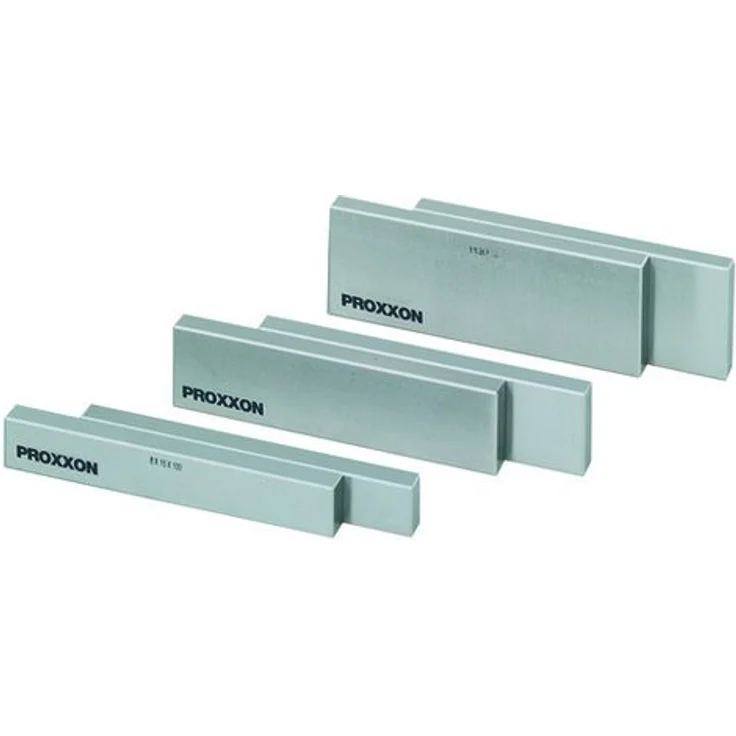 PROXXON INDUSTRIAL Bohrer- und Bitset 24266, 14-teiliges Parallelunterlagen-Set aus gehärtetem Stahl, parallelgenauigkeit 0,02 mm, im Holzkasten mit Schiebedeckel