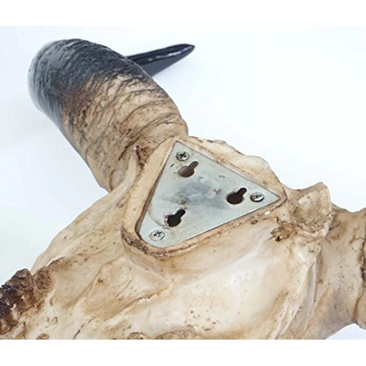 Deko Schädel 45cm, Polyresin Stier Bulle Longhorn Kopf Trophäe mit Tribal, In--Outdoor – Bild 8