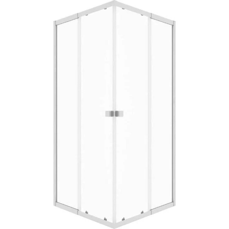 Marwell Eckdusche Glasdusche Flexi 90x90x190 cm, 4-tlg., Aluminiumprofile silber-matt oder weiß, Breite 77-90 cm, Eckeinstieg – Bild 1