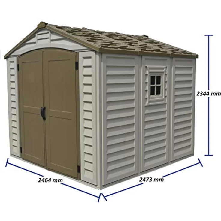 Duramax DuraPlus 8' x 8' Schuppen - Beige/Braun, Allwetterfestes Vinyl Lagerhaus mit dualem Belüftungssystem – Bild 3