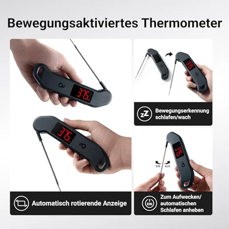 ThermoMaven F1 Stealth, Handthermometer für Grill und Küche, Temperaturbereich -50 °C bis 300 °C, wasserdicht IP67 – Bild 6