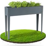 Arebos Hochbeet 101,5 x 26 x 80 cm | Metall-Hochbeet für Balkon und Terrassen, ergonomisches Design, hohe Belastbarkeit | ideal für den Anbau von Gemüse Obst Kräutern