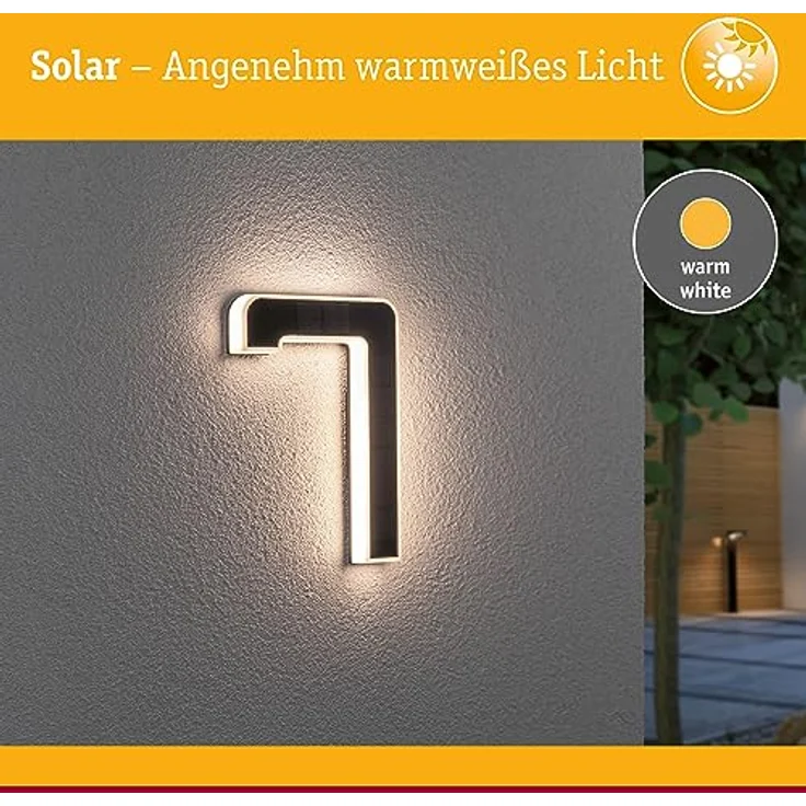 Paulmann Outdoor Solar Hausnummer 7 3000K IP44 Akku wechselbar – Bild 4