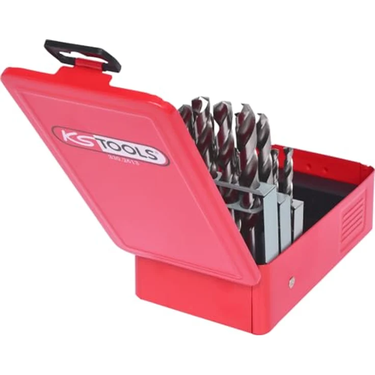 KS Tools 330.2613 HSS-G Spiralbohrer-Satz, 25-tlg. in Stahlblechkassette, Durchmesser 1-13mm, robust und präzise – Bild 2