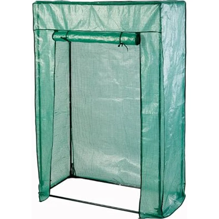 Tomaten Treibhaus in grün mit Metallrahmen - 150 x 100 cm - Garten Folien Gewächshaus für Obst und Gemüse - Frühbeet Pflanzen Anzucht Schutz Zelt mit Gitterfolie und Tür
