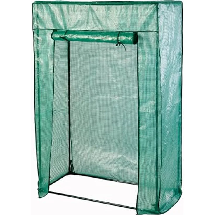 Tomaten Treibhaus in grün mit Metallrahmen - 150 x 100 cm - Garten Folien Gewächshaus für Obst und Gemüse - Frühbeet Pflanzen Anzucht Schutz Zelt mit Gitterfolie und Tür – Bild 1