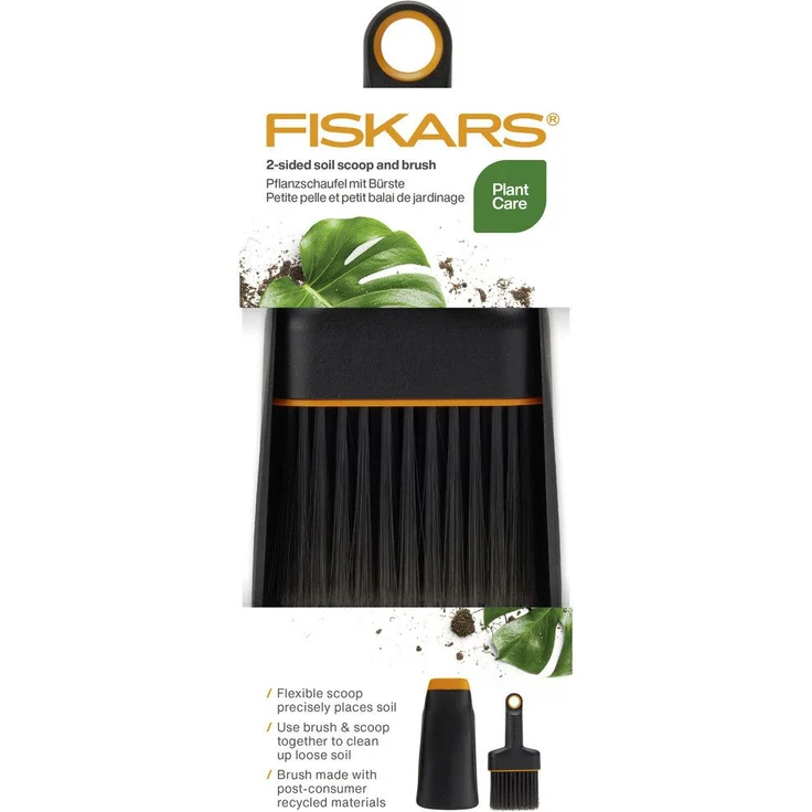 Fiskars Unkrautstecher Fiskars 1071302 Handschaufel mit Bürste, Urban Plant Care Werkzeug, grün