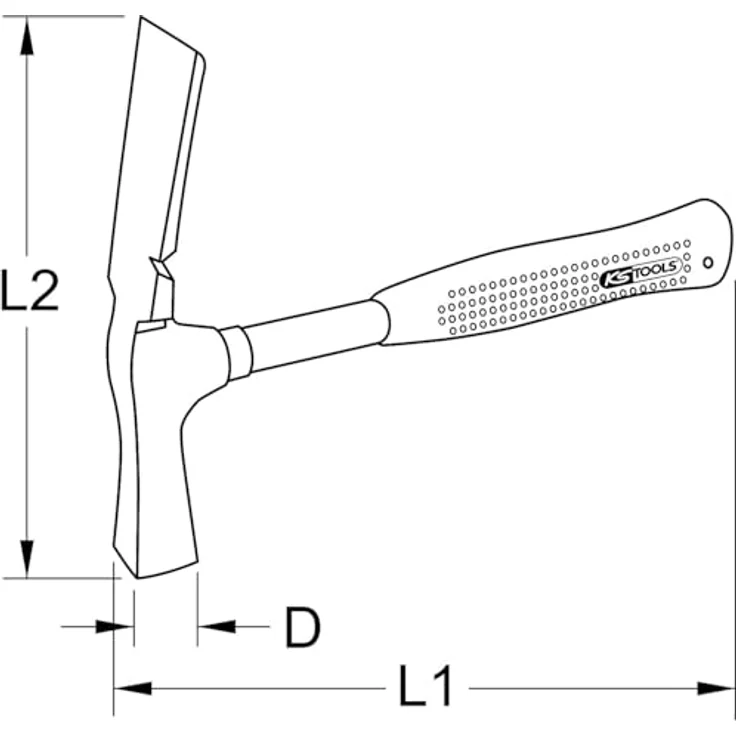KS Tools 140.2003 Maurerhammer, Berliner Form, 600g – Bild 4