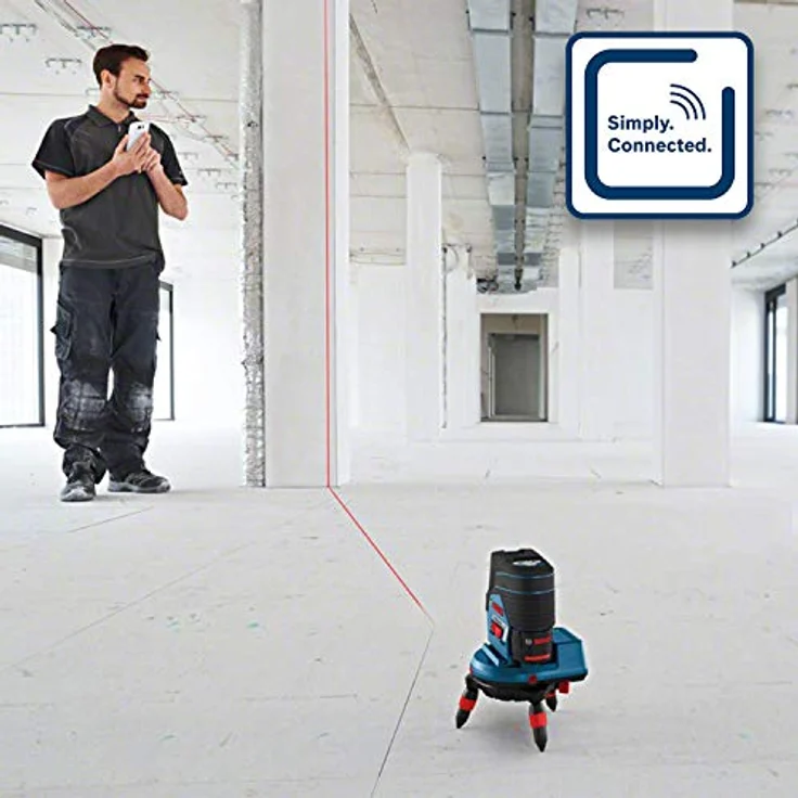 Bosch Professional 12V System Linienlaser GCL 2-50 C (1x Akku 12V + Ladegerät, roter Laser, Innenbereich, mit App-Funktion, Halterung, Klammer, Arbeitsbereich: bis 20 m, in L-BOXX) – Bild 6