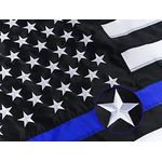 Flying Flagge 3 x 150 Bestickt Genäht 210D Oxford Nylon Dünn Blau Line USA American Police Flagge-UV-geschützt