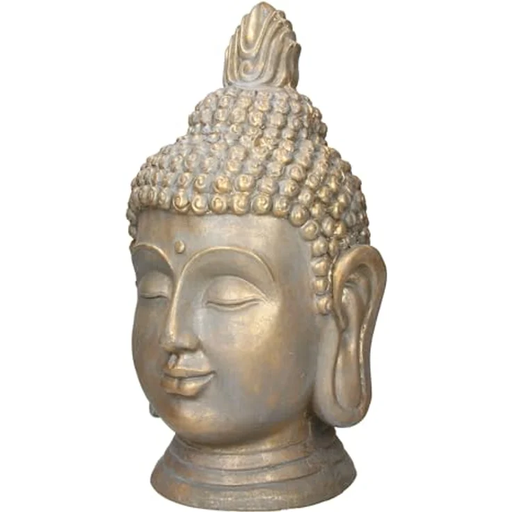 Buddha Kopf Statue 53cm bronze aus Polyresin – Bild 2