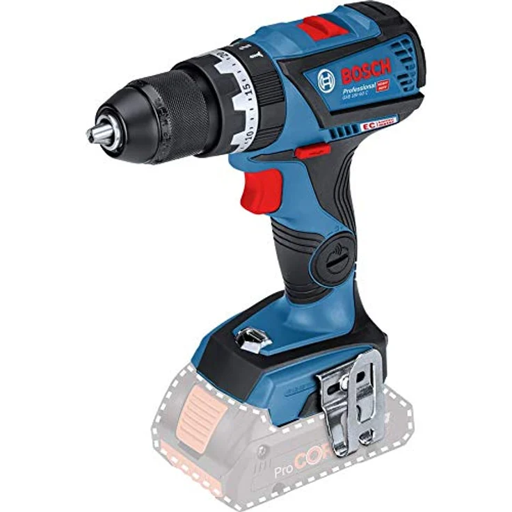 Bosch Professional GSB 18V-60 C - Akku-Bohrschrauber - 2 Geschwindigkeiten - Bohrfutterschlüssel 13 mm - 60 N·m - 2 Akkus - 18 V (06019G2109) – Bild 2