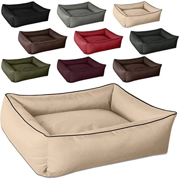 BedDog Hundebett MAX, Hundekissen mit abziehbaren waschbaren Bezug, Hundekorb, Hundesofa, für große Hunde, XXL, beige - Preisvergleich – Bild 3