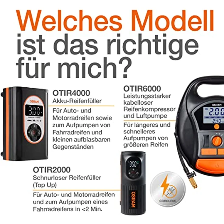 OSRAM TYREinflate 4000, Kabelloser Reifenfüller mit Li-Ion-Akku, LED-Beleuchtung – Bild 10