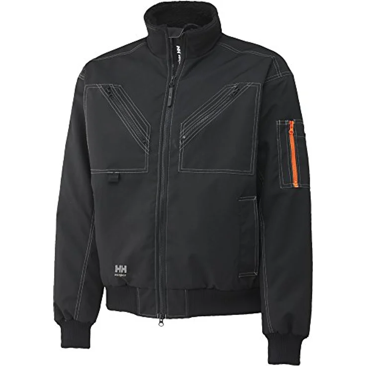 Helly Hansen Workwear Herren X Helly Hansen Premium Pilotenjacke Bergholm Jacket 76211 Lined Shell Jacke 990 S, Schwarz, S EU - Arbeitsjacke aus hochwertigem Polyester mit Nylon-Futter, schickes und modernes Design