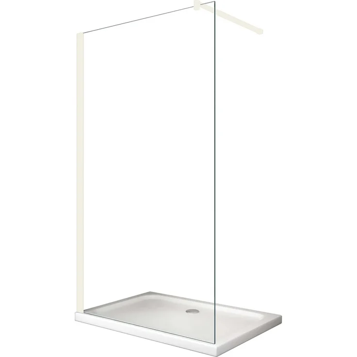 BuyLando LiLy Walk-In Duschwand aus 10 mm ESG Sicherheitsglas, Klarglas, Weiß, 80x200 cm, rahmenlos, pflegeleicht, flexible Montageoptionen