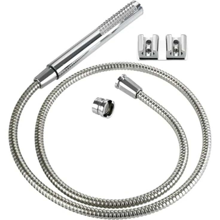 Wenko Duschbrause Waschbeckendusche, praktische Dusche mit 150 cm Edelstahl-Duschschlauch und Antikalk-Noppen, inklusive Easy-Clip-Gleitfunktion und DUO-Haken – Bild 2