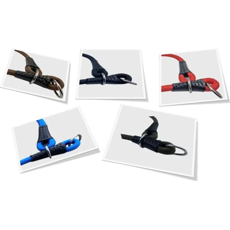 MediMuc Soft Cord Hundehalsband, Zugstopper, Nylon Halsung, schwarz, S - 45cm, robust, wetterfest, textilverstärkt, Leder-Endkappen – Bild 5
