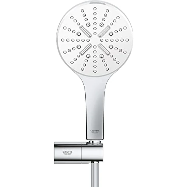 Grohe Rainshower SmartActive 130 Duschbrause, 3 Strahlarten, 9.5 l/min, mit verstellbarem Wandhalter und TwistFree Duschschlauch, Chrom – Bild 2