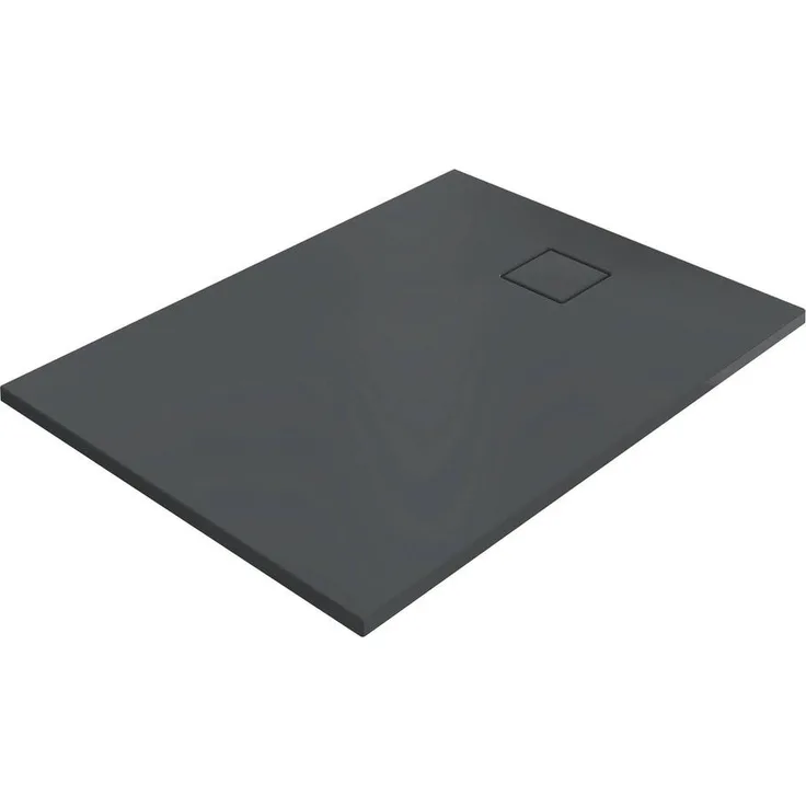 HÜPPE EasyFlat Duschwanne, rechteckig, 1000x800mm, Ablauf kurze Seite, Mineralguss mit Gelcoat Oberfläche, rutschhemmend Klasse C