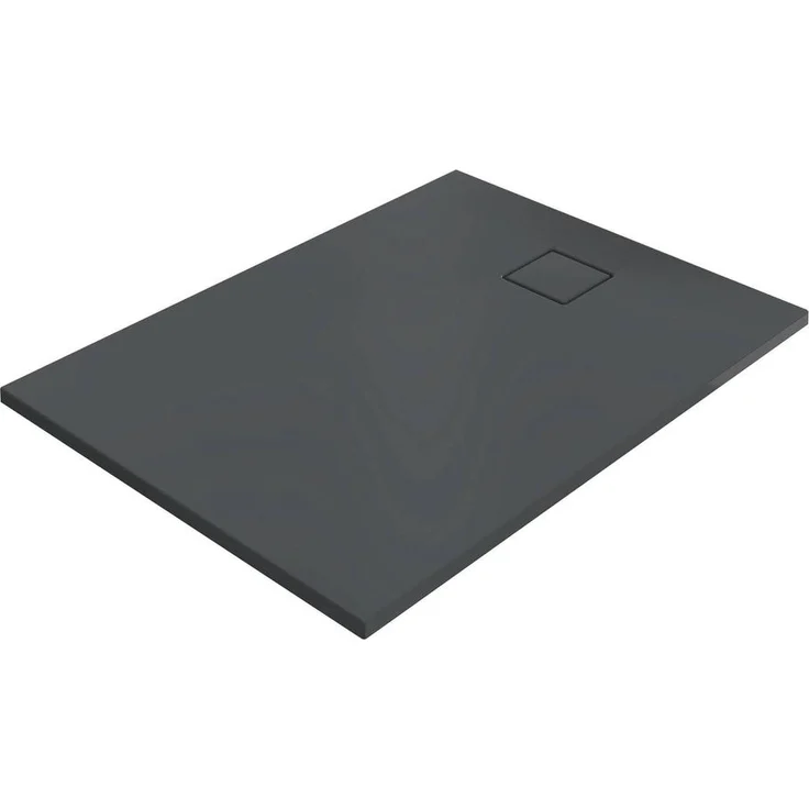 HÜPPE EasyFlat Duschwanne, rechteckig, 1000x800mm, Ablauf kurze Seite, Mineralguss mit Gelcoat Oberfläche, rutschhemmend Klasse C