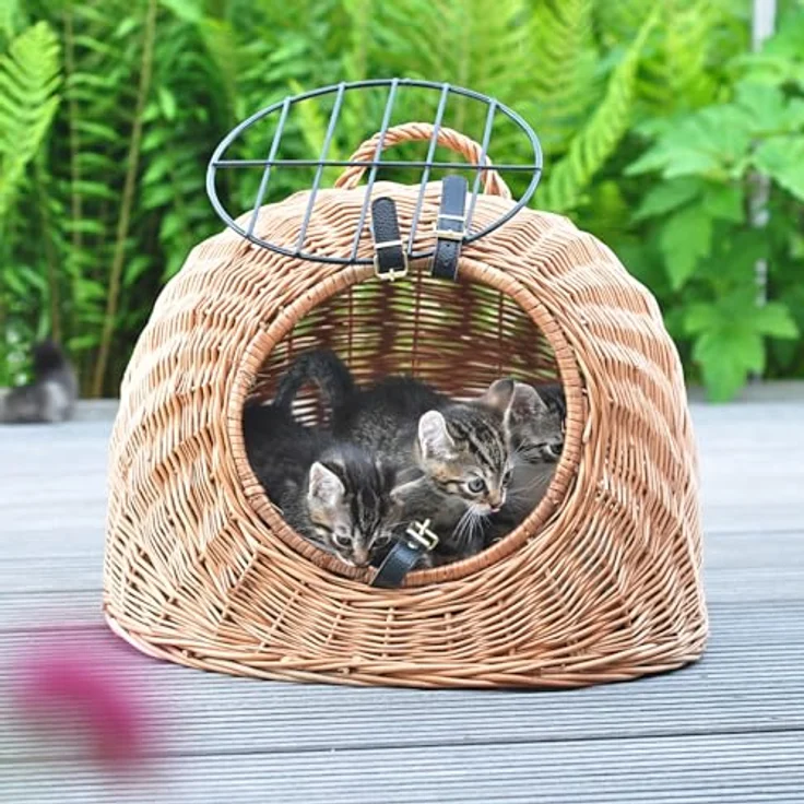 Aumüller Tierkissen Liegekissen Oxford für Katzenhöhle 50 cm, Baumwolle / PES Mix Oxford Karo, maße 47 x 39 x 5 cm, Schmuseplüsch Uni Beige - Preisvergleich – Bild 3