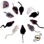 ELANOX 10er Set Spielmäuse Spielmaus 10 Stück mit Glocke I ohne Plastikteile außen (Augen, Nase) in Katzenminze getränkt Katzenspielzeug für alle Katenrassen (10 Stück Mix)